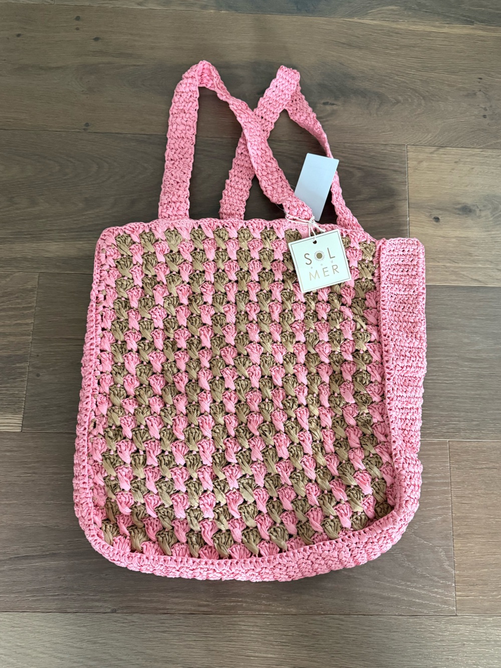 Collection XIIX Two-tone Crochet Tote Bag - NEW WITH TAGS